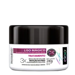Kit Eico Mágico Liso: Shampoo e Condicionador + Máscara Hidratação + Spray Proteção Térmica + Ampola - Único