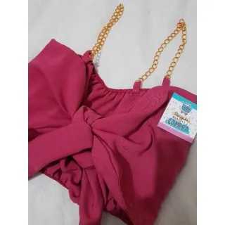 Blusa Cropped com corrente - Promoção diversas cores - Rose cetim1