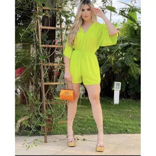 Tendência Verão: Macaquinho Feminino Curto Duna - Macacão - Pink