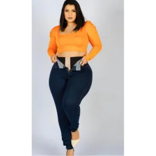 Modeladora Cinta Jeans Plus Size Feminina Calça Super Lipo - 52