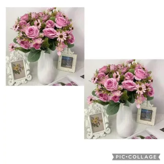 Flores Artificiais Rosa Cabeças Peônia MT1113-5 - Decoração - Kit com 3 unidades - LILAS