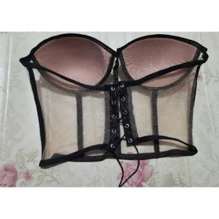 Top Corselet Tule Tomara que caia com bojo - Cropped Corselet tuli - Pink