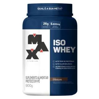Iso Whey Max Titanium 900g - Proteína Isolada de Soro - Chocolate