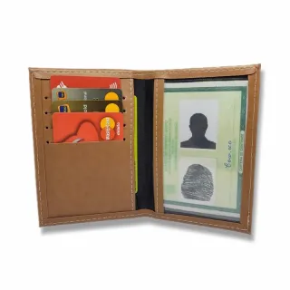 Porta Cartões de Couro Slim Masculino e Feminino - Café Tamanho CNH