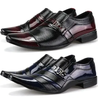 Confortável Clássico Masculino Touroboots Social Sapato 2 Pares - Azul e Preto