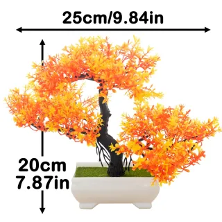 Plantas Plásticas Bonsai Verdes para Decoração de Casamento - Flores Artificiais - Vermelho roxo