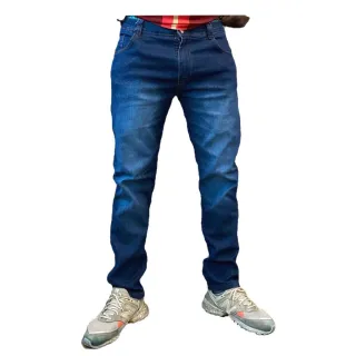 Preço de Fabrica Calça Jeans Masculina Slim Elastano Lycra Reffine Jeans - Azul Escuro