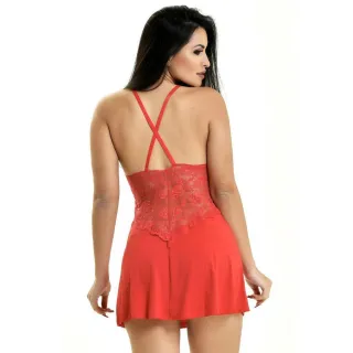 Lingerie Mia Decotada Renda Camisola - Rosa