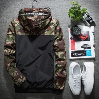 Jaquetas Impermeáveis Masculinas Camuflagem Primavera/Outono - Raryel - Vermelho