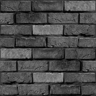 Tijolinhos Pretos Envelhecidos - Papel de Parede Adesivo Rústico