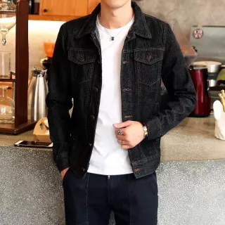 Jaqueta Preta Masculina Casual Moderna Elegante - Preto