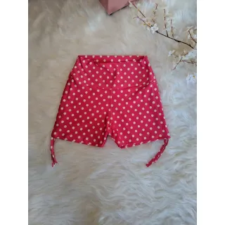 Estampa de Poá Curto com Cordinha Lateral - Azul Royal