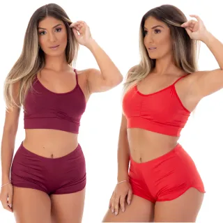 Moda Feminina Pijama Kit 2 Top Doll Microfibra sem Bojo - Promoção - Branco / Rosê