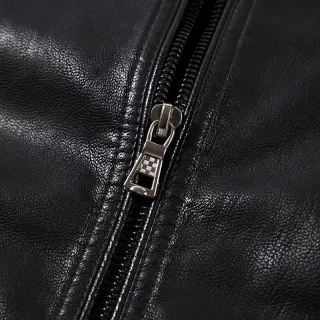 Jaqueta De Couro Masculina Elegante Resistente Luxo Reforçada Moda Casual Slim Casaco - Preto