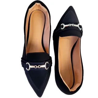 Sandália Feminina Casual Conforto Mocassim Rasteira Preto e Verde - Preto