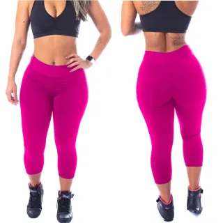 Moda Fitness Calça Corsário Suplex Cintura Alta LLevo - Azul-Royal