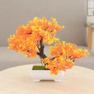 Plantas Plásticas Bonsai Verdes para Decoração de Casamento - Flores Artificiais - Vermelho roxo