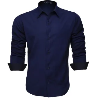 Camisa Social Masculina Slim Manga Longa - Blusa Prática de Passar, Lavar e Não Desbota - PRETA 8