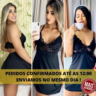 Calcinha Acompanha Pijama Feminino Sexy Luxo Renda