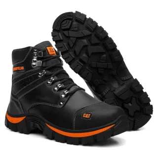 Lançamento Exclusivo: Bota Caterpillar Masculino em Couro Legítimo com Solado Confortável em Gel - Vermelho