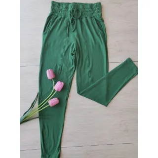 Cintura alta feminina calça moletinho jogger - Preto