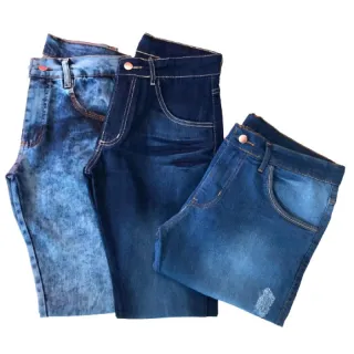 Calças Jeans Masculina Slim Original Kit 3 Elastano - 40