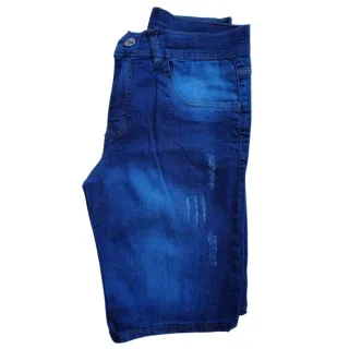 Elastano Bermuda Masculina Jeans - Preta