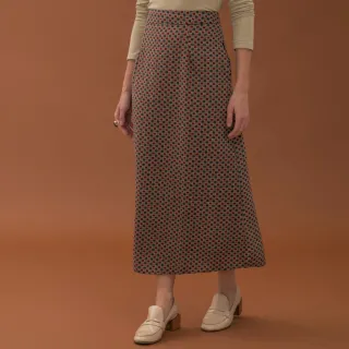 Saia longa feminina com estampa de Treliça - Amalero
