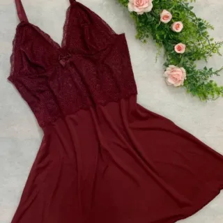 Camisola Sensual Feminina Sem Bojo - Pijama Linha Noite - Preto