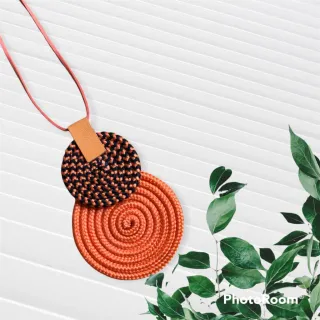 Mandala Dupla Maxi Colar Colorido Artesanal de Corda Náutica - 48. Azul Noite/Chevron