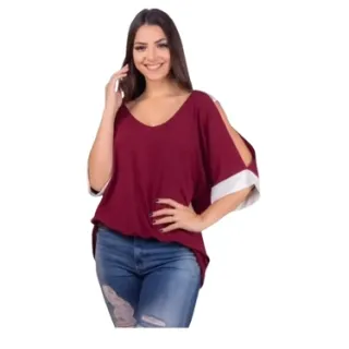 Promoção Blusa Feminina Manga Curta Vazada Verão - Verde