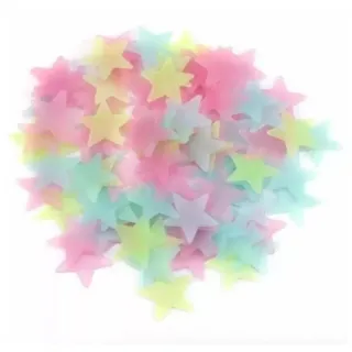 Decoração infantil com adesivo de estrelas luminosas - Conjunto com 100 peças - Mistura
