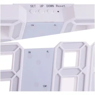 Decoração Quarto Relógio Digital 3D Parede Mesa Branca Recarregável - Azul