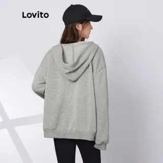 Moletom Casual Liso Com Bolso Com Zíper (Cinza) - Lovito - Cinza