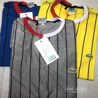 Moda top: Camiseta Masculina Listras Verticais em Algodão de Alta Qualidade - Branco