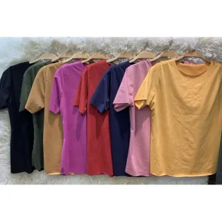 T-shirt Suede Manga Curta Feminina aveludada - mostarda