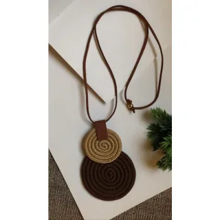 Mandala Dupla Maxi Colar Colorido Artesanal de Corda Náutica - 48. Azul Noite/Chevron