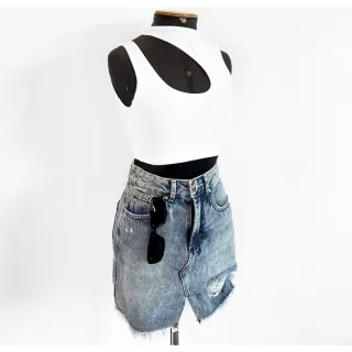 2 alças cropped blogueira - Raryel - Preto