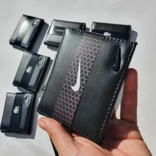 Carteira Masculina de Couro Modelo L com Porta Moedas em Zíper - TM PRETA