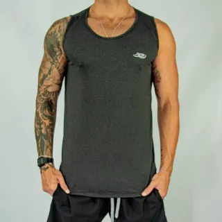 Promoção Camiseta Regata Dri Fit Treino Academia - VERDE-MESCLA