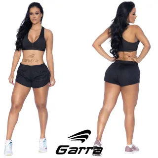 Dri-fit Fitness Preto Shortinho Feminino para academia - CINZA COM LISTRAS PRETAS