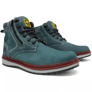 Oferta: Bota de Trabalho Caterpillar Masculina em Couro Legítimo com Zíper - Cinza