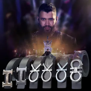 Envio imediato do Cinto de Couro Masculino com Fivela em Metal do Gustavo Lima - LV