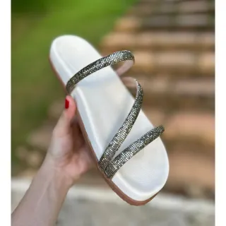 Confortável Sandália Feminina Papete Rasteirinha Birken - Preto