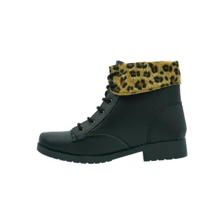 Bota Tratorado Coturno Feminina Adulta - Preto, Marrom, Xadrez e Onça - Preto