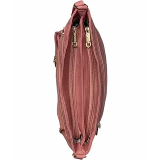 Importada Bolsa Feminina Transversal Grande Com Chaveiro Tiracolo 2 Divisórias - Preto