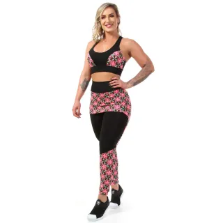 Roupas Femininas Fitness Conjunto Aranha Legging e Top Tapa Bumbum A14 - GG - 44