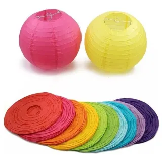 ENVIO IMEDIATO - Luminária Redonda Oriental de Seda Colorida para Festas, Eventos e Decoração - Verde Escuro 30cm