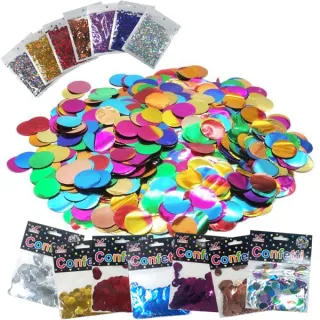 Confetes Metalizados 15g Para Decoração de Festas Bexiga Topo de Bolo Carnaval - Pink - P