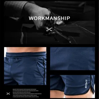 Calças Curtas Praia Correndo Roupas Esportivas Fitness Ginásio Treino Homens - Navy blue